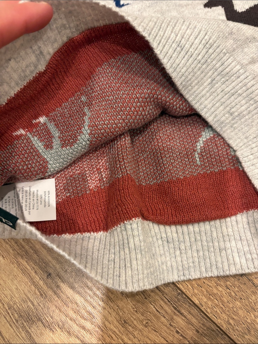 deux par deux Light Gray Crewneck Sweater with Multi-Color Dino Motifs - Picture 5 of 5